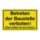 Hinweiszeichen Betreten der Baustelle verboten L250xB150mm Ku. schwarz/gelb-1