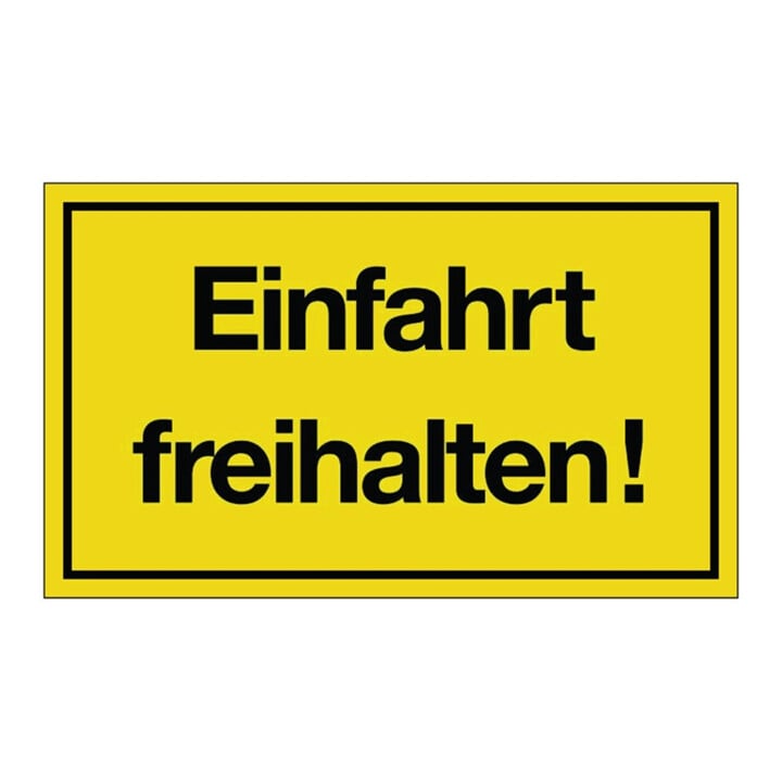 Hinweiszeichen Einfahrt freihalten! L250xB150mm gelb schwarz Ku.