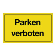 Hinweiszeichen Parken verboten L250xB150mm gelb schwarz Ku.