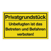 Hinweiszeichen Durchgang verboten Länge 250 x Breite 150 mm gelb/schwarz 