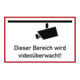 Hinweiszeichen Videoüberwacht L300xB200mm weiß schwarz Ku.-1