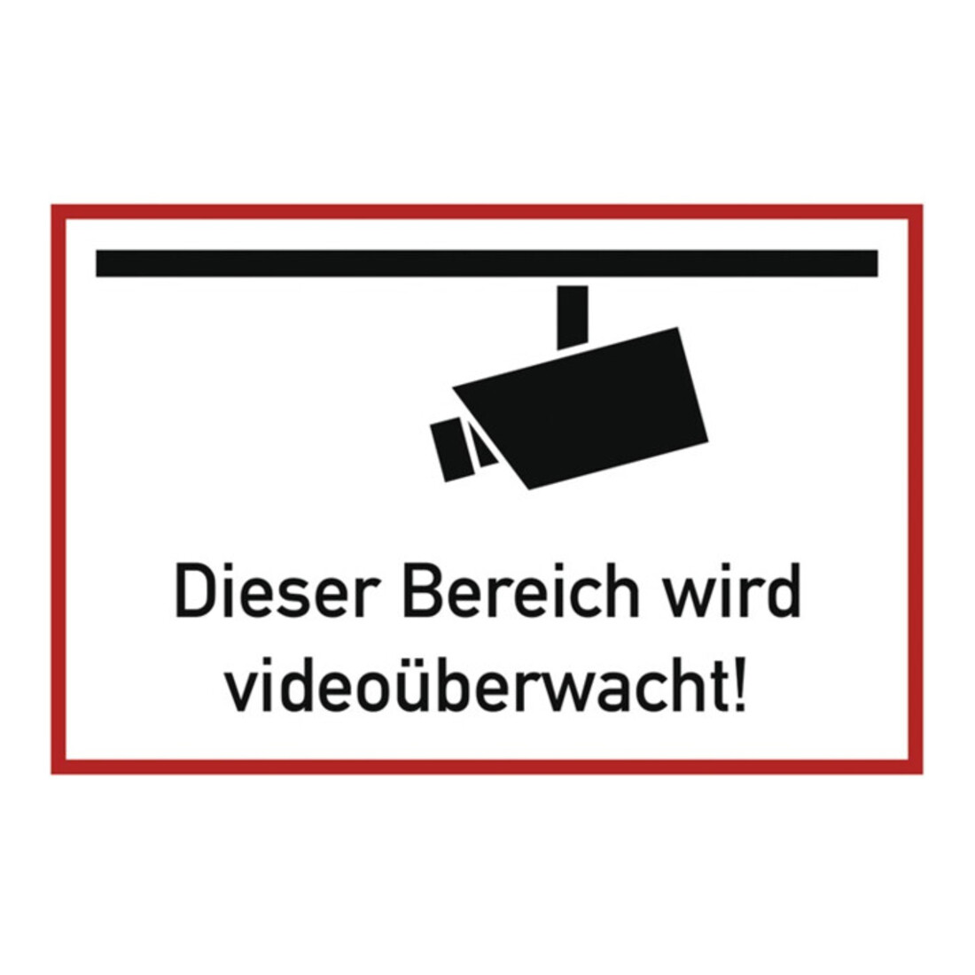 Hinweiszeichen Videoüberwacht L300xB200mm weiß schwarz Ku.