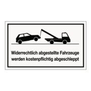 Hinweiszeichen Widerrechtliches Parken L250xB150mm weiß schwarz Ku.-1