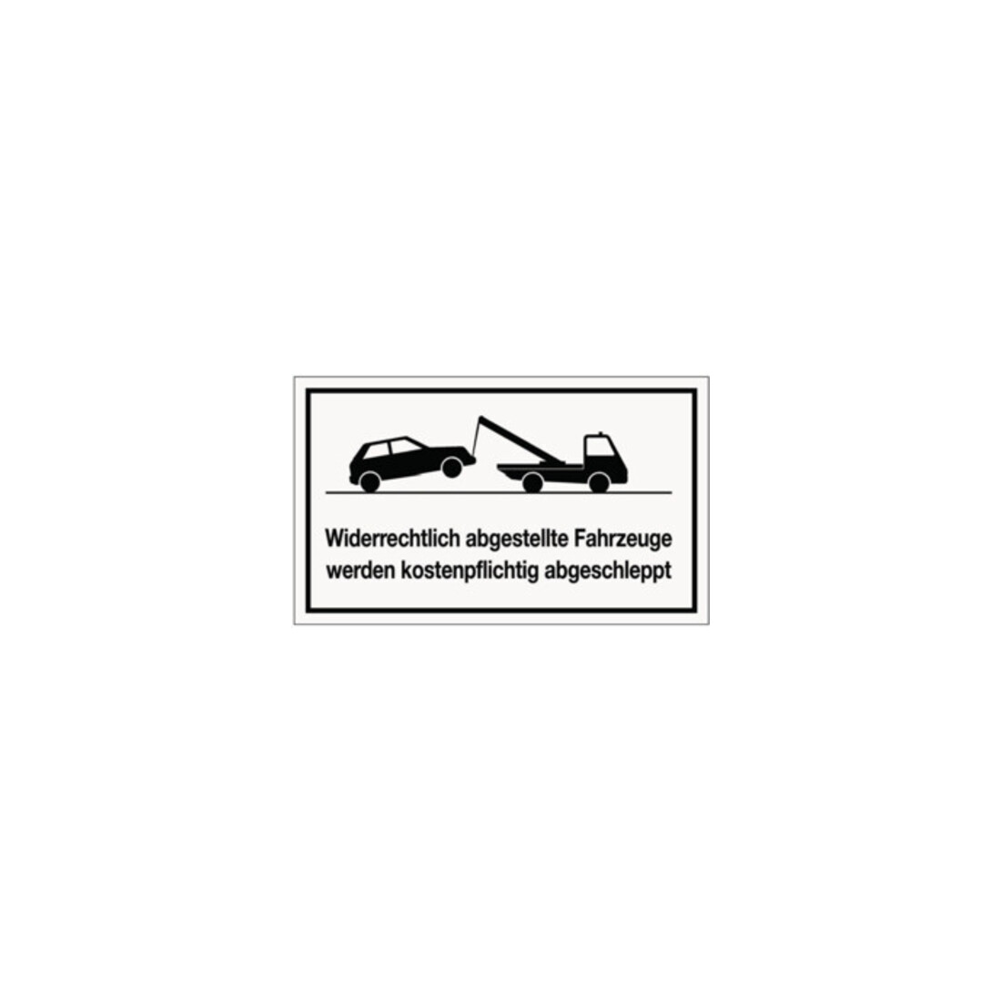 Hinweiszeichen Widerrechtliches Parken L250xB150mm weiß schwarz Ku.