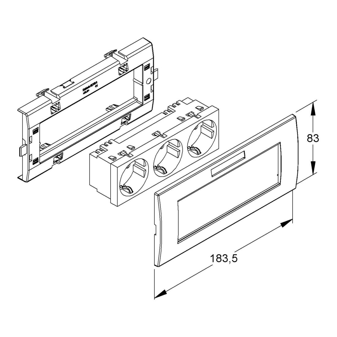 HKL Bloc multiprises triple blanc KES-3.3.3