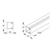 HKL Canal gr 40x40 RAL7030 HKL4040.1-3