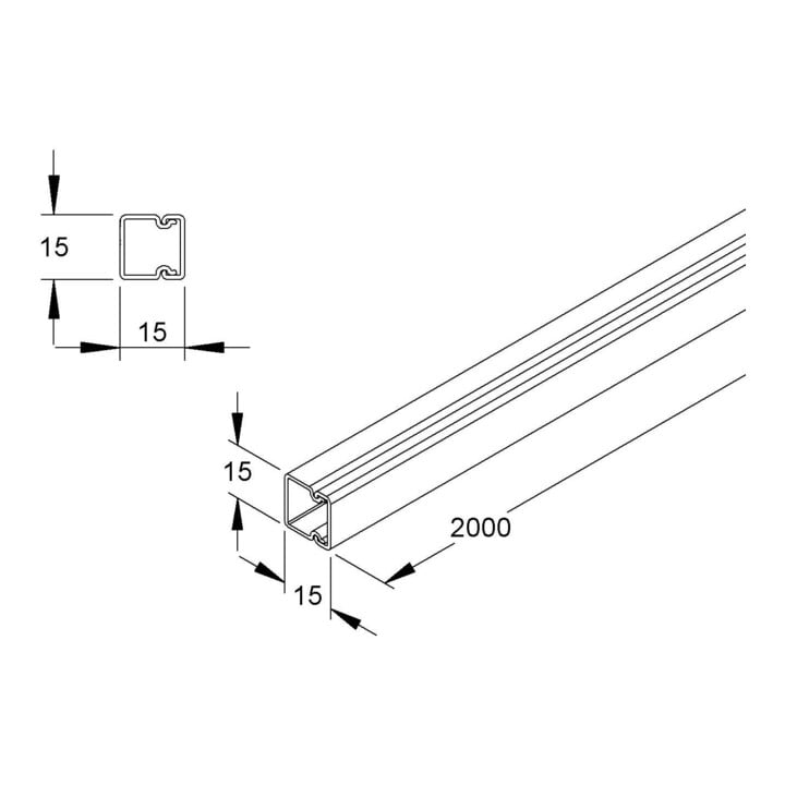 HKL Canal largeur 15x15 RAL8014 HKL1515.5
