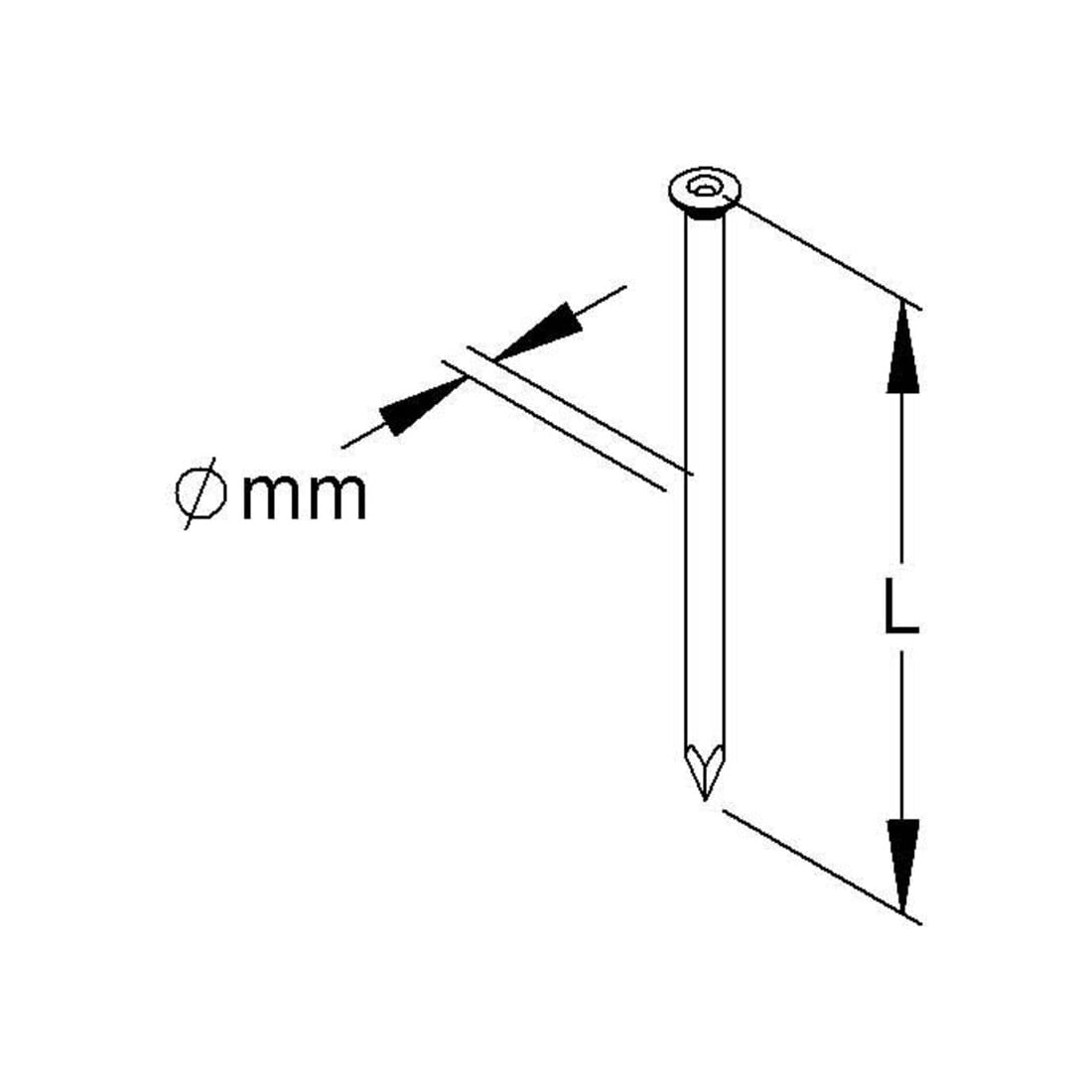 HKL Clou en acier trempé 662V/23