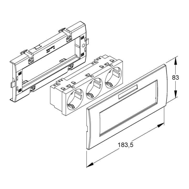 HKL Dreifachsteckdoseneinheit weiss KES-3.3.3