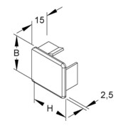 HKL Embout rws 30x30 RAL9010 E3030.3-3