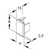 HKL Endstück rws 20x30 RAL9010 E2030.3-3
