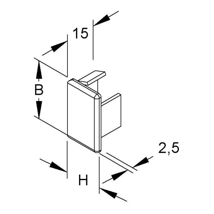 HKL Endstück rws 20x30 RAL9010 E2030.3