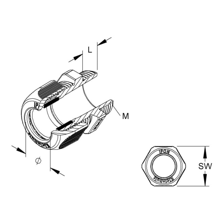 HKL Kabelverschraubung lgr,D=3-7mm,IP68 1234VM1201
