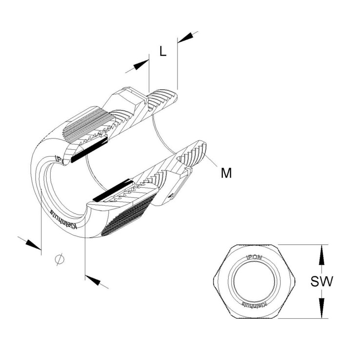 HKL Kabelverschraubung lgr,D=32-38mm 1234M5001