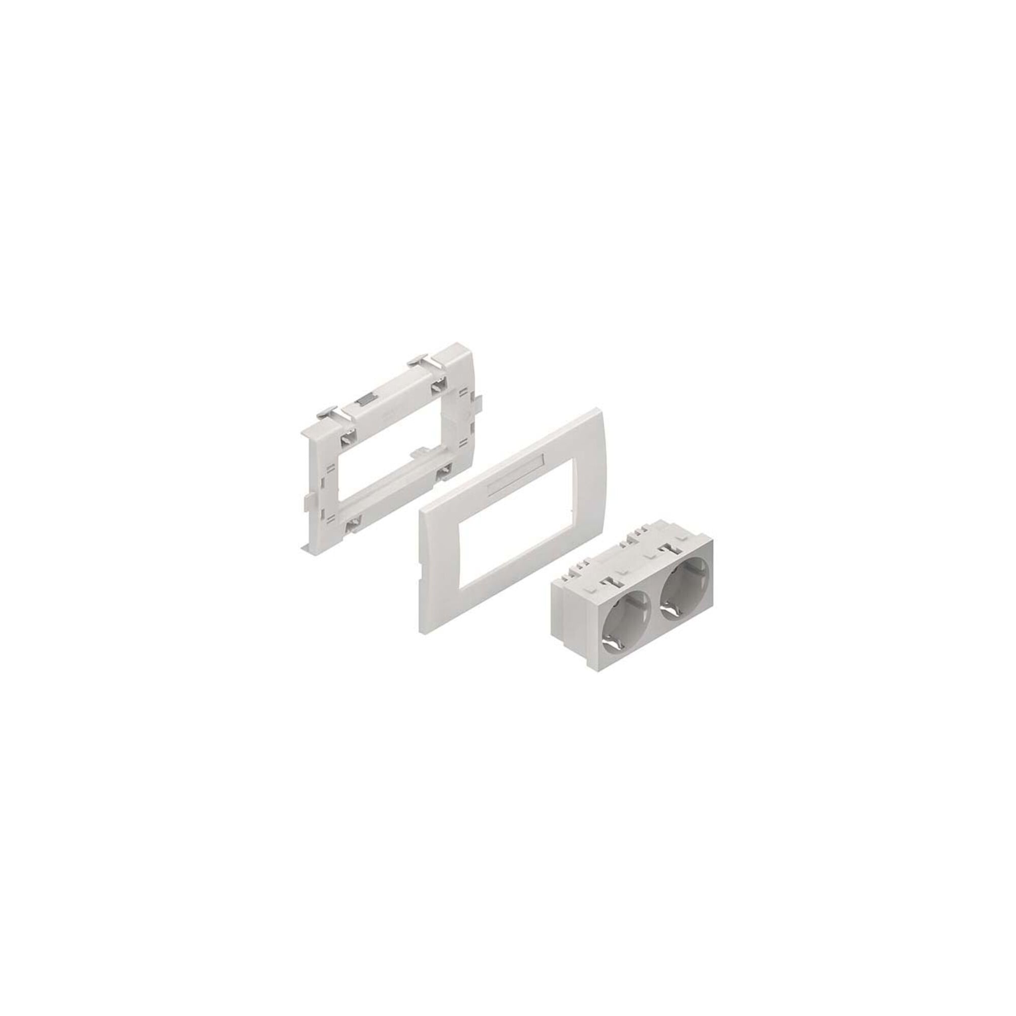 HKL Zweifachsteckdoseneinheit weiss KES-2.3.3