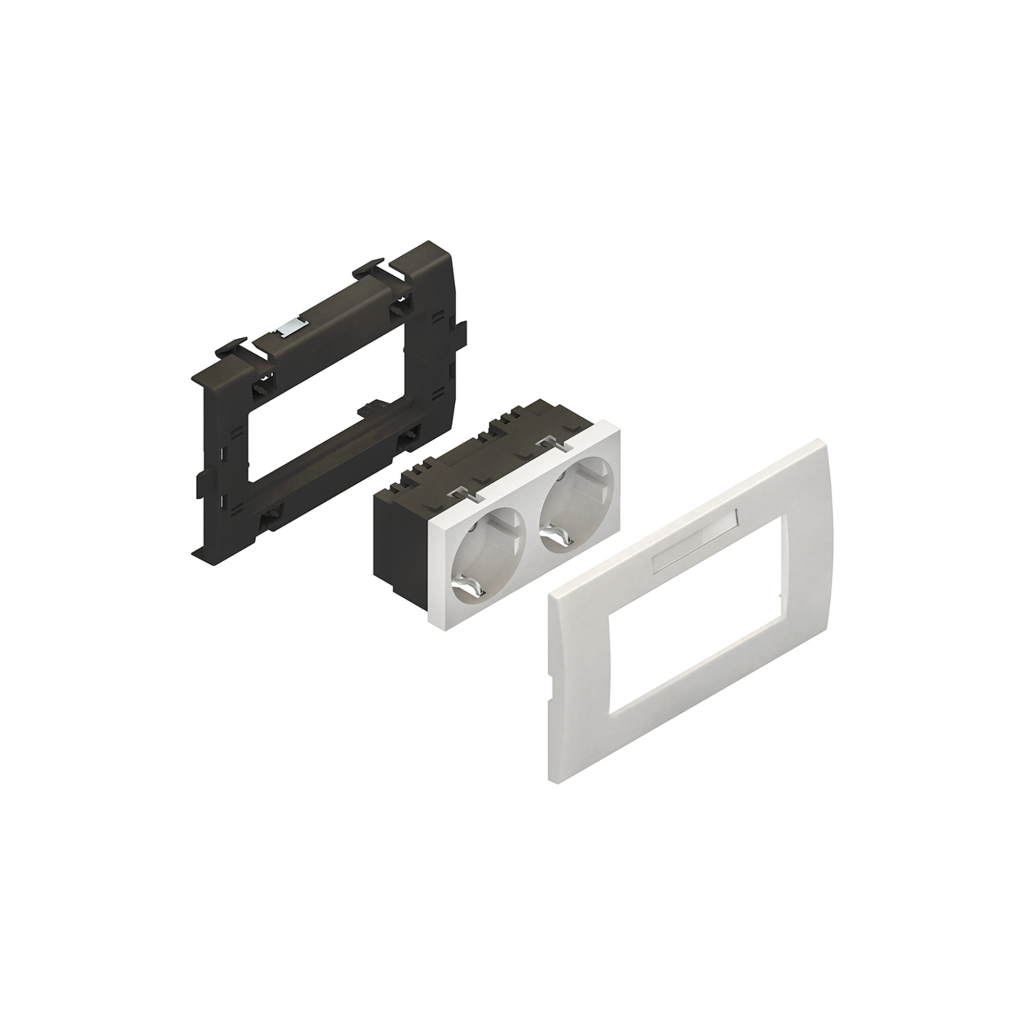 HKL Zweifachsteckdoseneinheit weiss KES-2.3.3