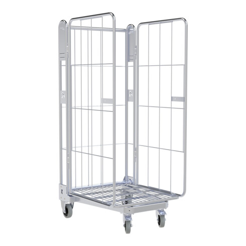 HMH nestainer® Metallbehälter 1450 ME 730 x 845 mm 3-seitig galvanisch blau verzinkt