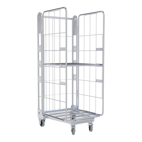 HMH nestainer® Metallcontainer 1630 ME 730 x 845 mm 3-seitig galvanisch verzinkt