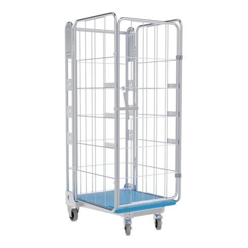 HMH nestainer® Transportwagen 1630 KU 730 x 845 mm galvanisch blau verzinkt