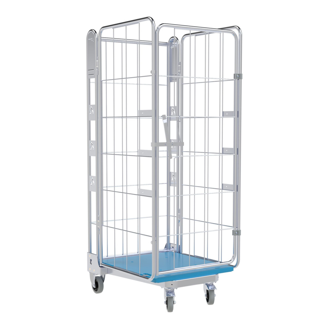 HMH nestainer® Transportwagen 1630 KU 730 x 845 mm galvanisch blau verzinkt