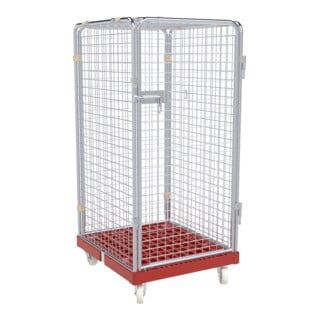 HMH Rollbehälter rolltainer® ADB 1350 KU rot 724 x 815 mm 5-seitig 1 Tür