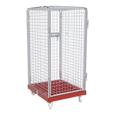HMH Rollbehälter rolltainer® ADB 1350 KU rot 724 x 815 mm 5-seitig 1 Tür