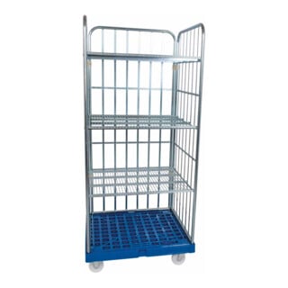 HMH Rollregal 1600 KU blau 815 x 724 mm 3-seitig ohne Neigung 3 ZWB einlegbar