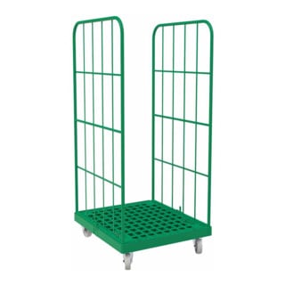 HMH rolltainer® 1450 KU Kunststoffboden 724 x 815 mm grün 2-seitig