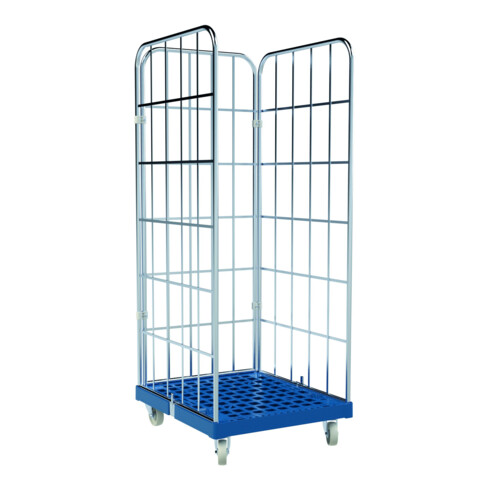HMH rolltainer® Kunststoffboden 1650 KU blau 724 x 815 mm 3-seitig Cr 3