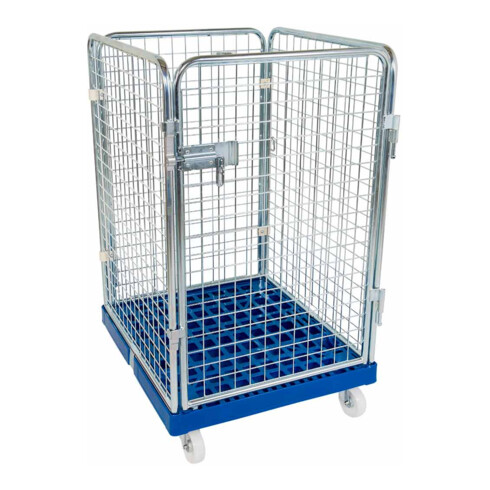 HMH rolltainer® Rollbehälter ADB 1020 KU blau 724 x 815 mm 4-seitig 1 Tür