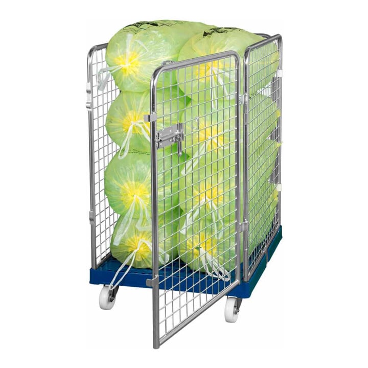 HMH rolltainer® Rollbehälter ADB 1020 KU blau 724 x 815 mm 4-seitig 1 Tür