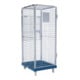 HMH rolltainer® Rollbehälter ADB 1600 KU blau 724 x 815 mm 5-seitig 1 Tür 1 ZWB klappbar
