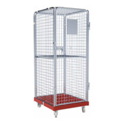HMH rolltainer® Rollbehälter ADB 1600 KU rot 724 x 815 mm 5-seitig 1 Tür 1 ZWB klappbar