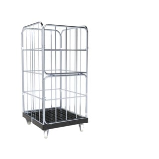 HMH rolltainer® Rollbehälter BASIC 724 x 815 mm 4-seitig Cr 3 blau verzinkt