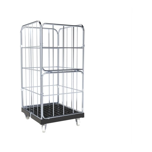 HMH rolltainer® Rollbehälter BASIC 724 x 815 mm 4-seitig Cr 3 blau verzinkt
