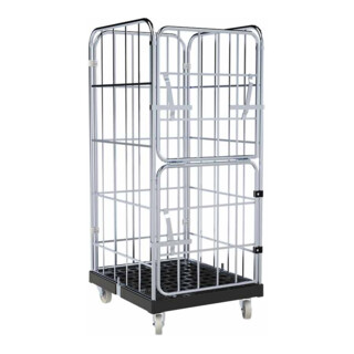 HMH rolltainer® Transportwagen 1460 KU schwarz 724 x 815 mm klappbare Vorderwand Cr 3