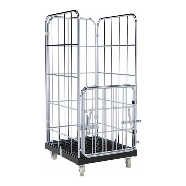 HMH rolltainer® Transportwagen 1460 KU schwarz 724 x 815 mm klappbare Vorderwand Cr 3