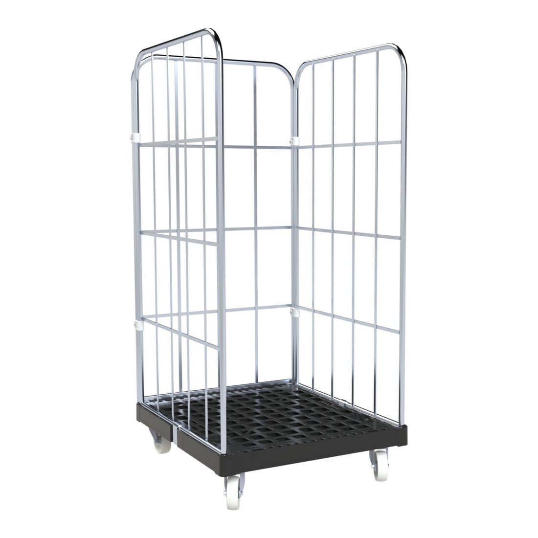 HMH rolltainer® Transportwagen BASIC 724 x 815 mm 3-seitig blau verzinkt ø 20 mm