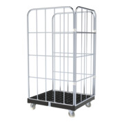 HMH rolltainer® Transportwagen BASIC 724 x 815 mm 3-seitig blau verzinkt ø 20 mm-3
