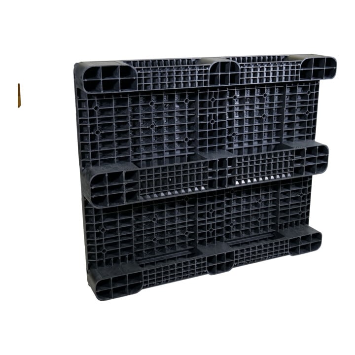 HMH Schwerlastpalette geschlossen Industriemaß 3 Kufen schwarz recycelt 1250 kg Traglast
