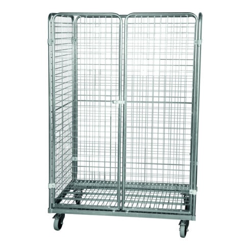 HMH Stahlrollbehälter 1600 800 x 1200 mm 4-seitig 2 Flügeltüren Cr 3