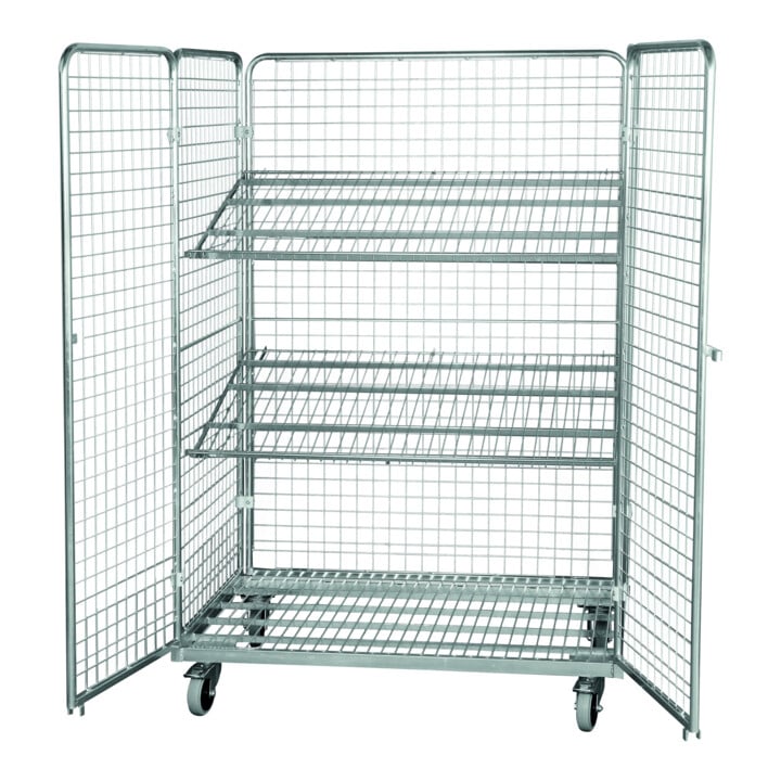 HMH Stahlrollbehälter 1600 800 x 1200 mm 4-seitig 2 Flügeltüren Cr 3