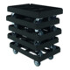 HMH Transportroller BASIC KU RC 610 x 410 mm schwarz 4 Lenkrollen Ø 100 TPE