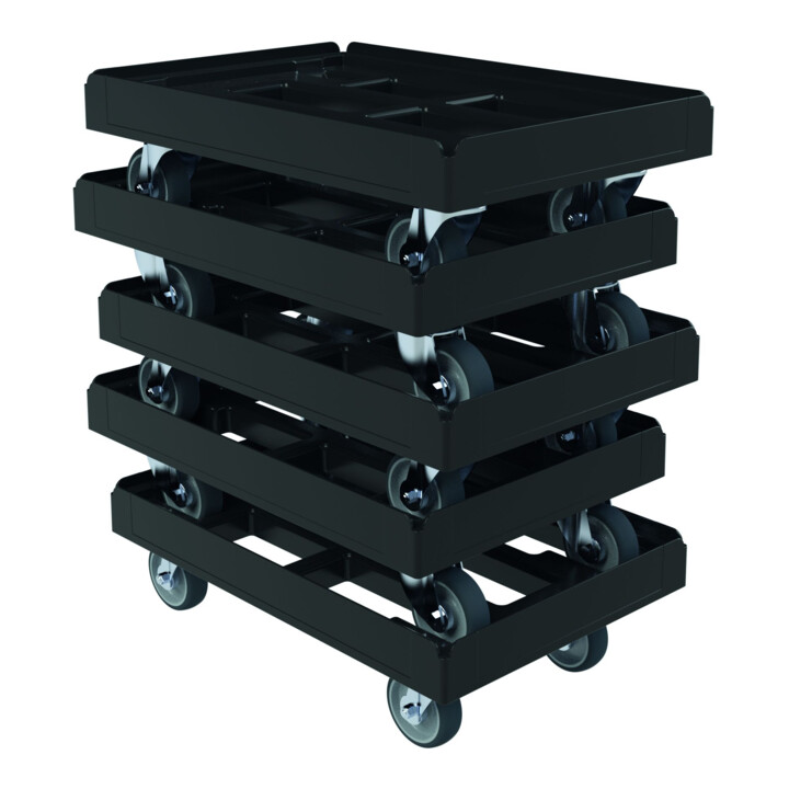 HMH Transportroller BASIC KU RC 610 x 410 mm schwarz 4 Lenkrollen Ø 100 TPE