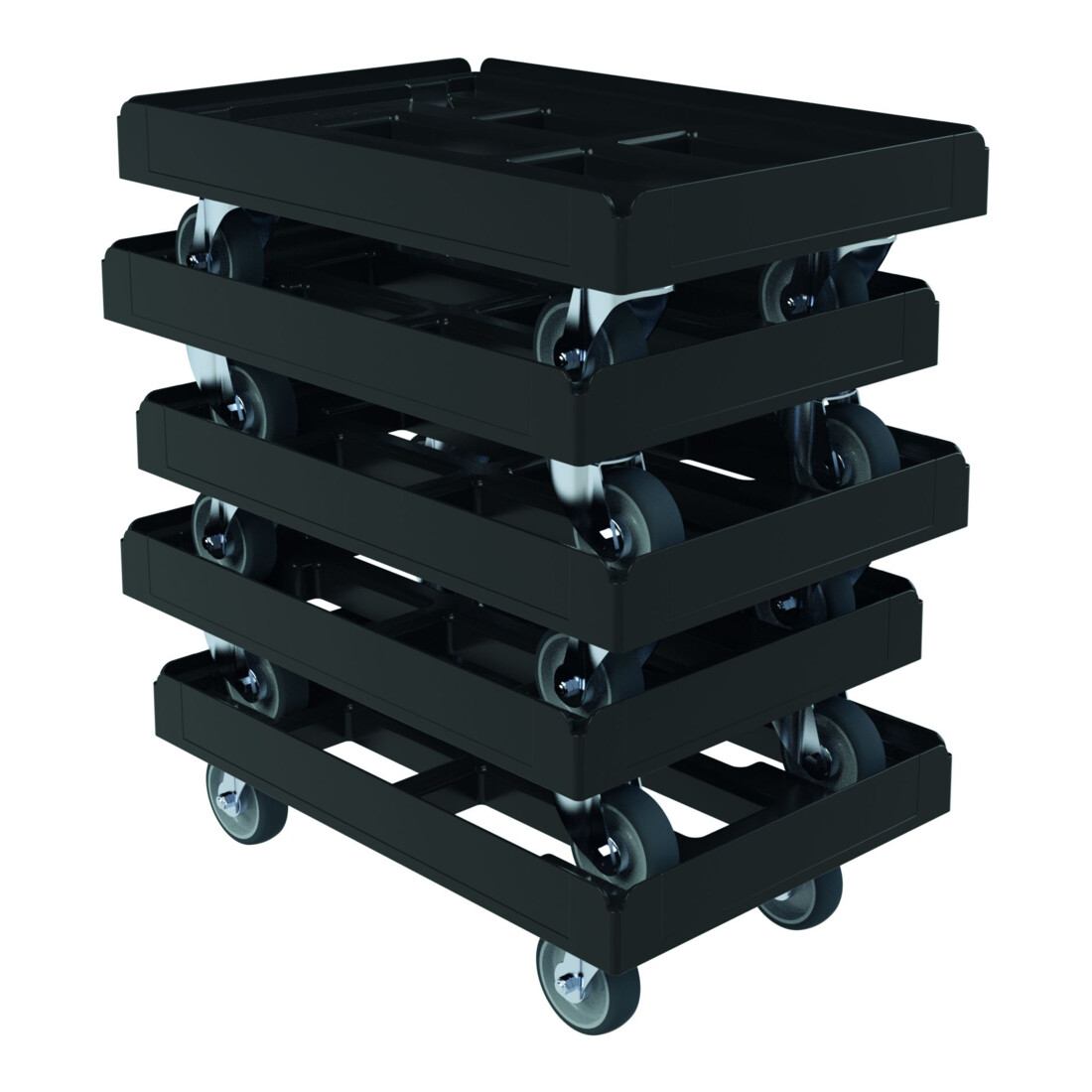 HMH Transportroller BASIC KU RC 610 x 410 mm schwarz 4 Lenkrollen Ø 100 TPE