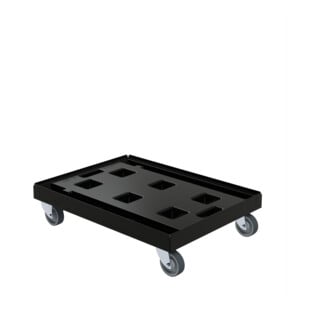 HMH Transportroller BASIC KU RC 612 x 814 schwarz ø 100 TPE 2 Lenkrollen 2 Bockrollen