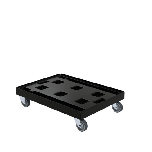 HMH Transportroller BASIC KU RC 612 x 814 schwarz ø 100 TPE 2 Lenkrollen 2 Bockrollen