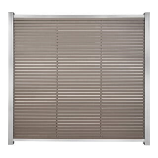 HÖRVIG Sichtschutzzaun SILBER 180 x 180 cm Schokobraun inkl. Start- & Abschluss