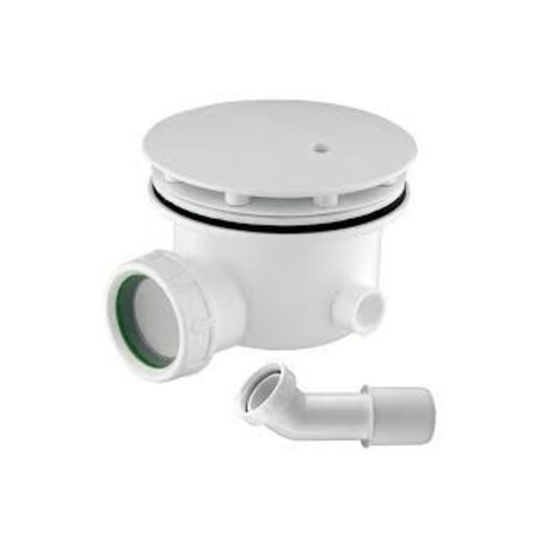 Hoesch Ablaufarmatur Compact d 90mm, mit runder Ablaufabdeckung, weiß