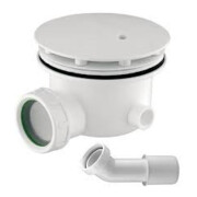 Hoesch Ablaufarmatur Compact d 90mm, mit runder Ablaufabdeckung, weiß